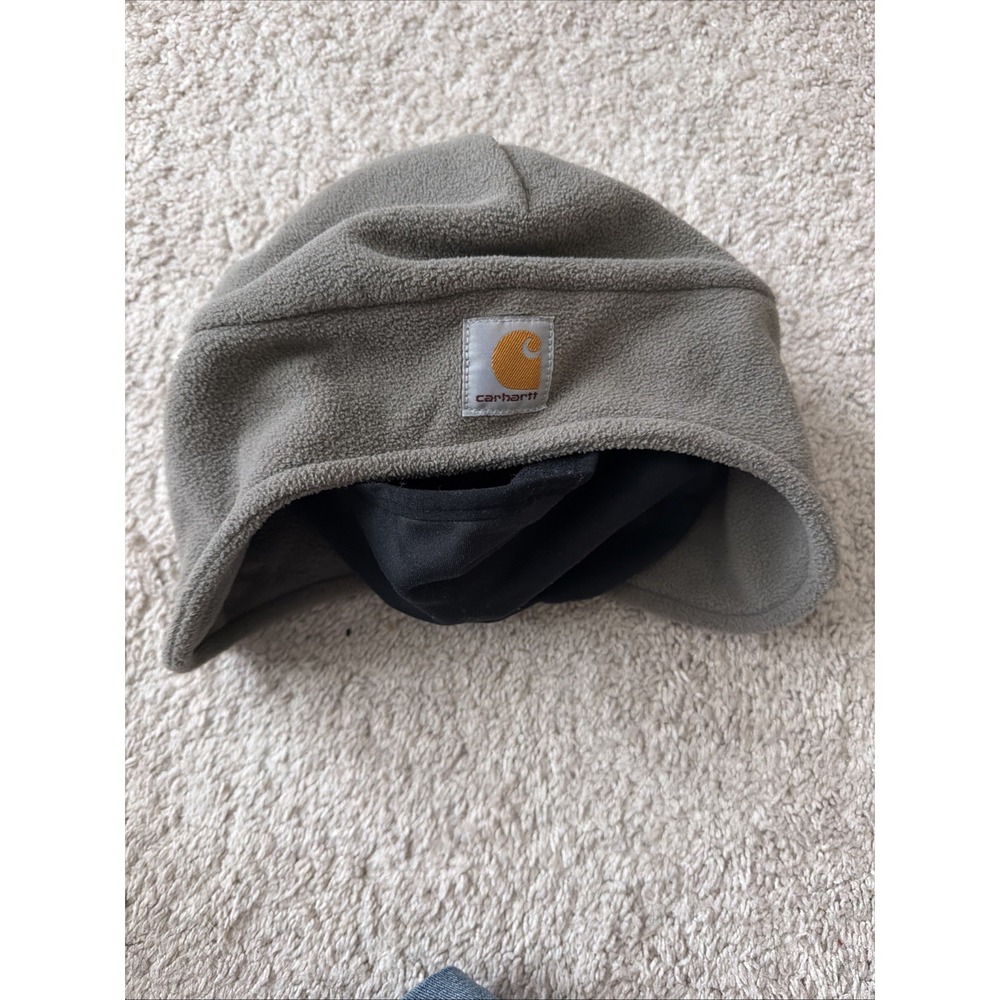 Carhartt Fleece 2-in-1 One Size Men's Hat Face Mask Cover - Tan Green